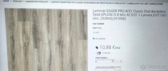 Laminátová podlaha Egger 16 balení (celkem 31,7m2) - 1