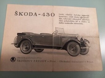 Škoda 430 - dobový prospekt