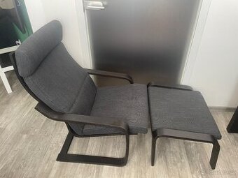 Křeslo poang ikea s podnožkou
