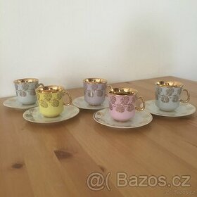 Sada zlatych porcelanovych salku znacky JSK 67