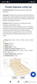 Dřevěná postel Gabriela borovice