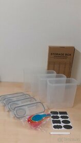 Sada 4 plastových kuchyňských dóz s víkem