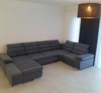 Sedací souprava roh.rozkládací s úl. prostorem velká do U