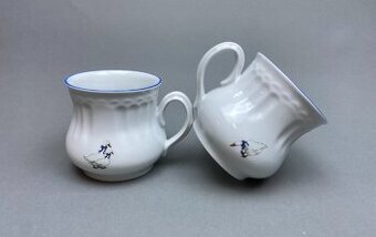 Hrnek s motivem husy s modrou linkou