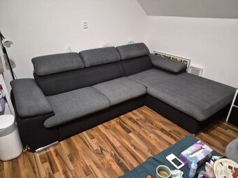 Rohová rozkládací sedací souprava 3-místná