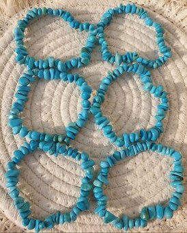 Náramky ze zlomků Howlitu - imitace Tyrkysu