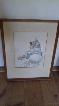 Obraz František Bezděk - " Slovácké kroje - Dívka v kroji"