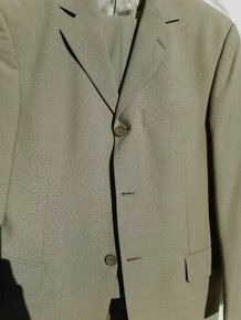 Oblek S/ 165 - 170 cm. Decentní khaki.TOP stav.