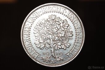 Stříbrná 5 Reichsmark 1929 A - Dub
