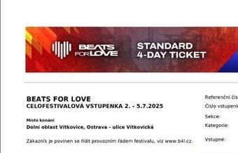Beats for love vstupenky