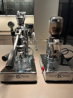 Espresso stroj ARTE DI POCCINO + elektrický kávový mlýnek