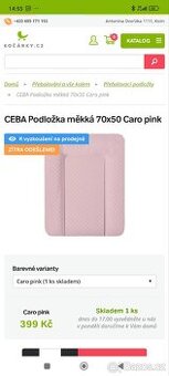 Přebalovací podložka růžová
