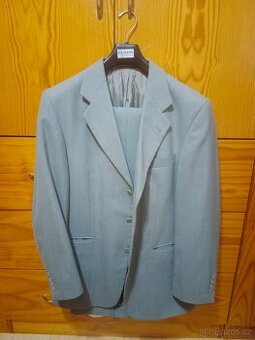 Pánský šedý oblek vel. 48, česká zn. Ozeta