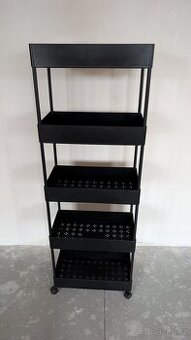 Regál na kolečkách černý Mobelix