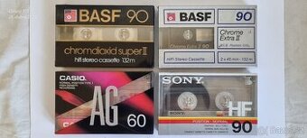 4 ZABALÉNÉ MC KAZETY- 2X BASF (CHROM),CASIO,SONY