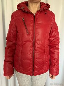 Červená zimní péřová bunda - 1