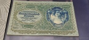 100.000 KRONEN 1922 RAKOUSKO - UHERSKO - 1