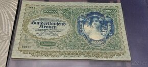 100.000 KRONEN 1922 RAKOUSKO - UHERSKO