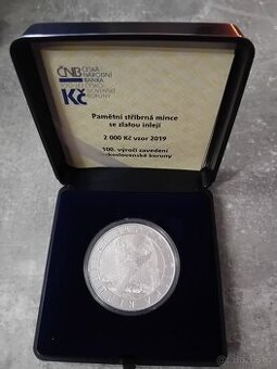 Bimetálová mince 2000 Kč - 100. výročí zavedení českoslovens