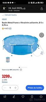 Prodám nový bazén nepoužitý kompletní balení.