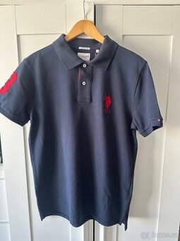 Tmavě modré polo tričko U.S. Polo Assn. s červenými detaily