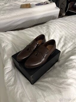 Pánské kožené polobotky – tmavě hnědé – vel. 42