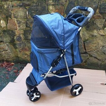 Kočárek pro přepravu domácích mazlíčků - tříkolový - nové