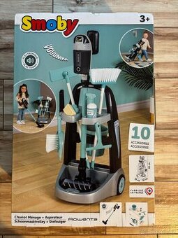 Smoby Vozík pro malou uklízečku s vysavačem Rowenta
