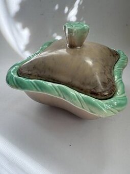 Keramická glazovaná dóza na bonbóny, cukřenka Strehla Kerami