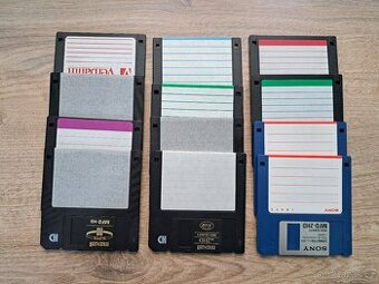 Diskety 3,5", 12 ks, OTESTOVANÉ - FUNKČNÍ