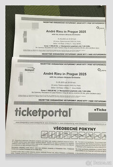 Prodám: André Rieu 2 vstupenky Praha 31.5.2025