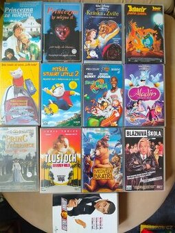 VHS kazety a DVD s pohádkami pro děti