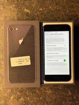 Apple iPhone 8 64GB černý + krabička, bat. 85%