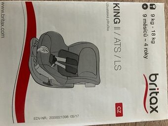 Prodám autosedačku Britax Romer King II.