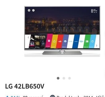 Tv LG Smart 42" 107cm YouTube, Netflix lepší TV, dvb-t 2