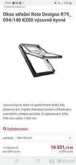 Nová Roto okna R79_ 94/140 K200 a R79_94/118 K200