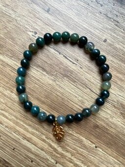 Náramky z přírodních minerálních korálků - achát mechový