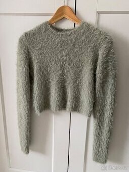 Zelený chlupatý svetřík Zara