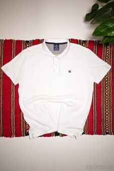 Pánské bílé polo tričko Champion Classic s krátkým rukávem