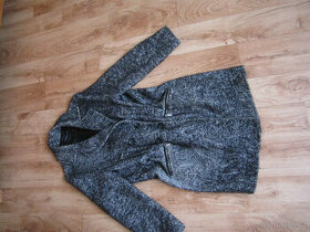 Zimní dámský kabát, výrazný melír, vel. M/L, vlna a bavlna - 1