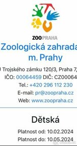 Zoo Praha dětská vstupenka