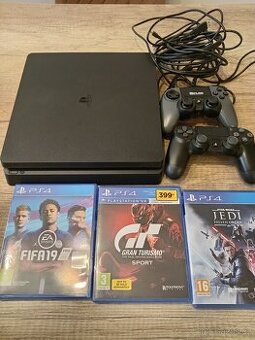 Playstation 4 slim 500GB CUH-2216A + 2 Ovladače + 3 Hry