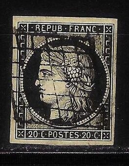 známka Francie - Mi: 3 (r. 1849)