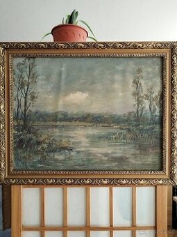 obraz RYBNÍK NA VYSOČINĚ, tempera, K. K. Farský