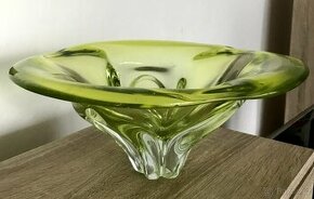 starožitná mísa hutní sklo Josefa Hospodka sklárna Chřibská