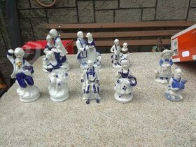 Porcelánove figurky modro-bíle
