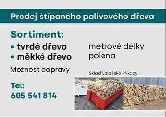 Prodej štípaného palivového dřeva