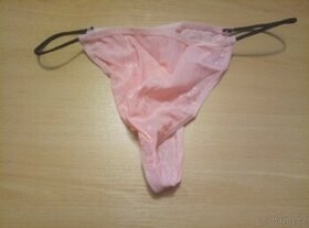 pánské růžové krajkové tanga