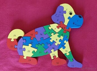 3x dřevěné puzzle