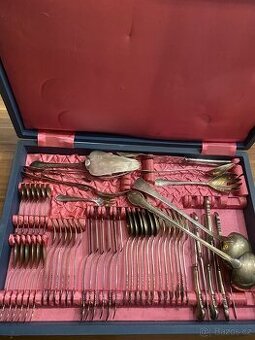 Velká sada starožitného příboru alpaka